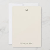 モノグラムおよび名前レトロヴィンテージインスパイア-フローラ ノートカード (正面)