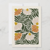 モノグラムおよび名前レトロヴィンテージ-スタイル自然フローラ ノートカード (裏面)