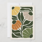 モノグラムおよび名前レトロヴィンテージ-スタイル自然フローラ ノートカード (裏面)