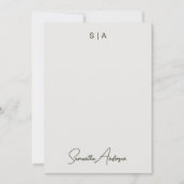 モノグラムおよび名前レトロヴィンテージ-スタイル自然フローラ ノートカード (正面)