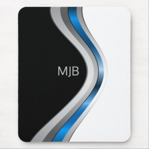 モノグラムお洒落でスポーティなメタリックカーブ マウスパッド