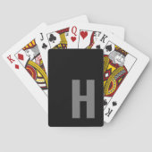 モノグラムお洒落イニシャルミニマリストブラック&グレー トランプ (裏面)