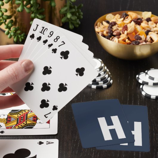 モノグラムお洒落イニシャルミニマリストブルーとグレー トランプ (インサイチュ)