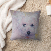 モノグラムお洒落ウエストハイランドテリア クッション (ブランケット)