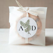 モノグラムお洒落グリーンと金ゴールドパイン結婚ズ ラウンドシール