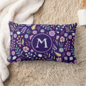 モノグラムお洒落フローラボホランバーピロー ランバークッション (ブランケット)