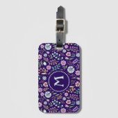 モノグラムお洒落フローラボーホパタン荷物タグ ラゲッジタグ (正面縦)