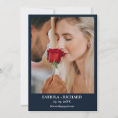 モノグラムお洒落ボホブルーワイルドフラワー結婚ズ 招待状 (裏面)