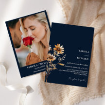 モノグラムお洒落ボホブルーワイルドフラワー結婚ズ