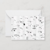 モノグラムお洒落ミュージックノートミュージシャン ノートカード (裏面)