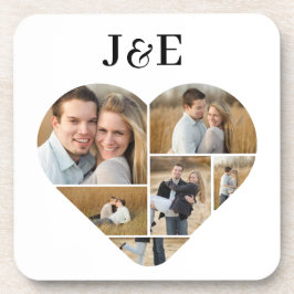 モノグラムお洒落ラブリーハートフォトコラージュ コースター
