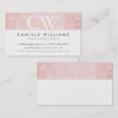 モノグラムお洒落ロゴethereal《写真》ぼけ味coral pink 名刺 (正面/裏面)