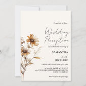 モノグラムお洒落ワイルドフラワーウェディングレセプション 招待状 (正面)