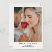 モノグラムお洒落焼きオランワイルドフラワー結婚ズ 招待状 (裏面)