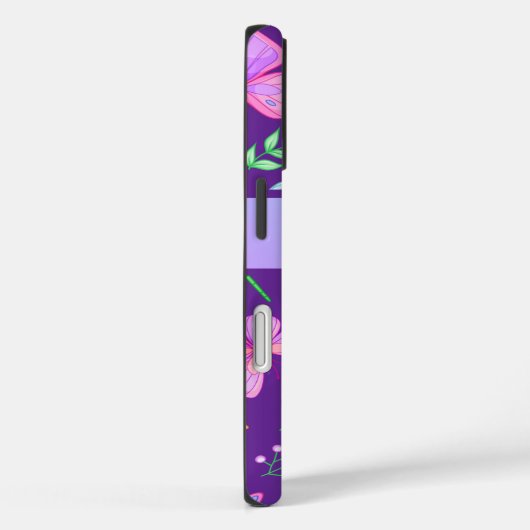 モノグラムお洒落紫トンボ蝶 Case-Mate iPhoneケース (裏面 / 右)