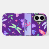 モノグラムお洒落紫トンボ蝶 Case-Mate iPhoneケース (裏面 (横))