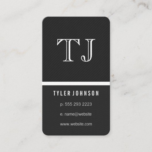 モノグラムお洒落2トーンパターン 名刺 (正面)