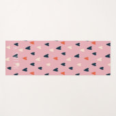 モノグラムかわいいかわいいハートパターン ヨガマット (正面(横))