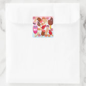 モノグラムかわいいアイスクリームコーンポスポシクルトリート スクエアシール (バッグ)