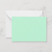 モノグラムかわいいイチゴ果実オンターコイズ ノートカード (裏面)