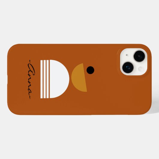 モノグラムかわいいカラー抽象芸術ブラウンホイシンプルト Case-Mate iPhoneケース (裏面 (横))