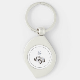 モノグラムかわいいグパーソナライズされたラフィックブラックカー キーホルダー