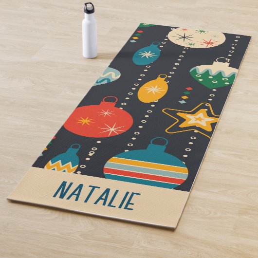 モノグラムかわいいコントラストネイビーとベージュオーナメント ヨガマット (インサイチュ)