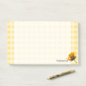モノグラムかわいいスコットランド柄ひまわり黄色 ポストイット (デスク)