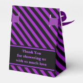 モノグラムかわいいストライプの赤ちゃんシャワー フェイバーボックス (裏面サイド)