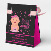 モノグラムかわいいストライプの赤ちゃんシャワー フェイバーボックス (裏面サイド)