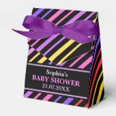 モノグラムかわいいストライプの赤ちゃんシャワー フェイバーボックス (正面サイド)