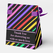 モノグラムかわいいストライプの赤ちゃんシャワー フェイバーボックス (裏面サイド)