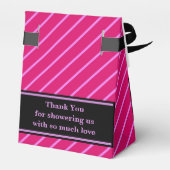 モノグラムかわいいストライプの赤ちゃんシャワー フェイバーボックス (裏面サイド)