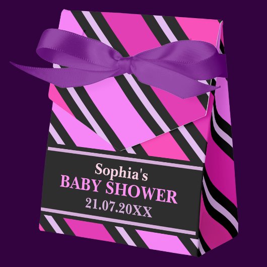 モノグラムかわいいストライプの赤ちゃんシャワー フェイバーボックス