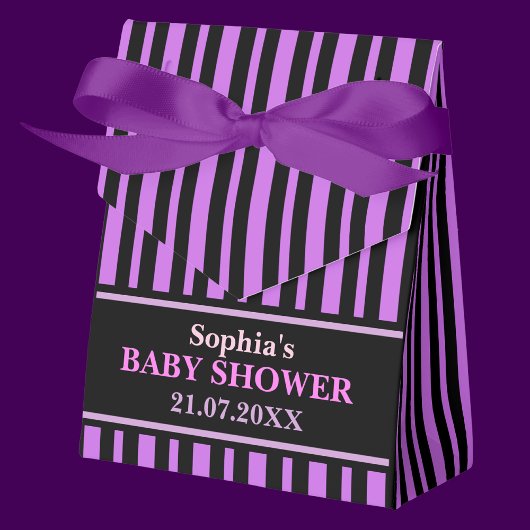 モノグラムかわいいストライプの赤ちゃんシャワー フェイバーボックス