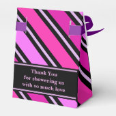 モノグラムかわいいストライプの赤ちゃんシャワー フェイバーボックス (裏面サイド)