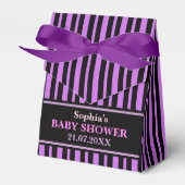 モノグラムかわいいストライプの赤ちゃんシャワー フェイバーボックス (正面サイド)