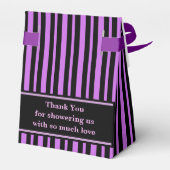 モノグラムかわいいストライプの赤ちゃんシャワー フェイバーボックス (裏面サイド)