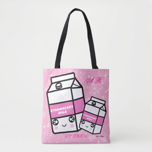 モノグラムかわいいストロベリーミルク トートバッグ (正面)