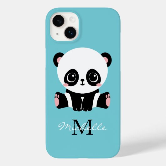 モノグラムかわいいパパーソナライズされたンダバブルガムブルー Case-Mate iPhoneケース (裏面)