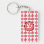 モノグラムかわいいフローラレトロカスタムイニシャル キーホルダー (正面)