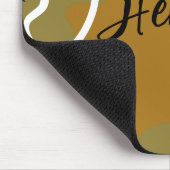 モノグラムかわいいマスタード抽象芸術の背景と葉 マウスパッド (コーナー)