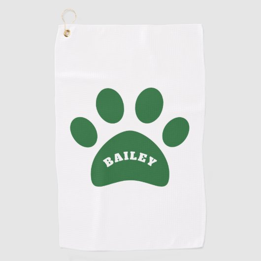 モノグラムかわいい足のプリント ゴルフタオル (正面)