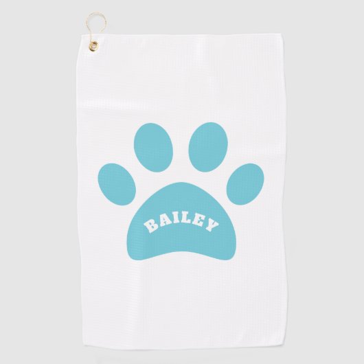 モノグラムかわいい足のプリント ゴルフタオル (正面)