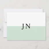 モノグラムかわいらしグリーンパステルホワイトカラーブロック ノートカード (正面)