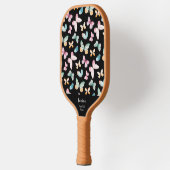 モノグラムかわいらしチーム/クラブネームカラフルバタフライ ピックルボールラケット (左)