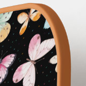 モノグラムかわいらしチーム/クラブネームカラフルバタフライ ピックルボールラケット (左詳細)