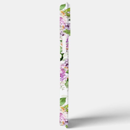 モノグラムかわいらしパープルグリーンウォーター色フローラ Case-Mate iPhoneケース (裏面 / 右)