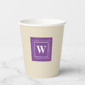 モノグラムかわいらしパープルデニムプリント8oz紙カップ 紙コップ (正面)