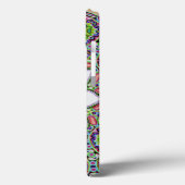 モノグラムかわいらしパープル白デイジー花モザイク Case-Mate iPhoneケース (裏面 / 左)